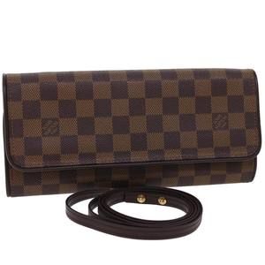 LOUIS VUITTON Damier Ebene Pochette Twin GM Shoulder Bag N51851 LV Auth 24679A